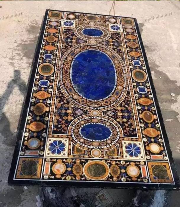 Natural Lapis Lazuli Stone Marble Table Top Modern Design Blue Stone Marble Table