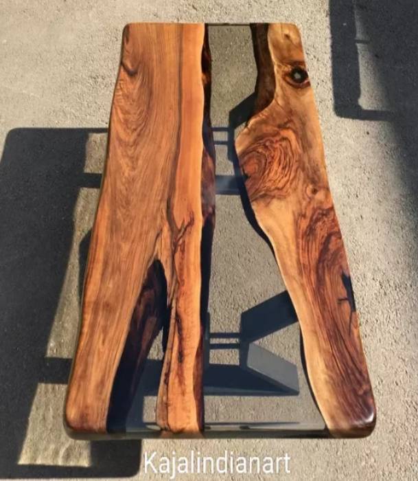 Epoxy Live Edge table, Walnut epoxy table ,resin epoxy walnut table,Kitchen Dinn